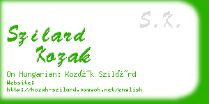 szilard kozak business card